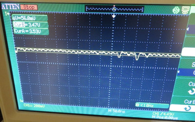Scope_50MHz_Crystal_OSC_showing_Replica_HIGH_freq_AMPLITUDE_after_clock_doubling.JPG