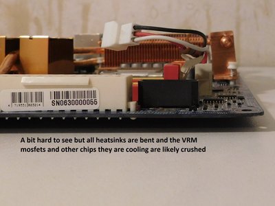 Broken Gigabyte 965P-DQ6 from Ebay bent heat sinks.jpg