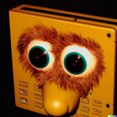 DALL·E 2023-03-24 23.06.40 - a photo of a 386 DOS computer that looks like an animal with fur and googly eyes.png
