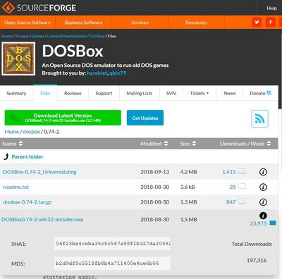 DOSBox checksums on SourceForge.JPG