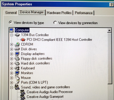 Windows 98 IEEE 1394 Audigy 2 ZS disabled.jpg