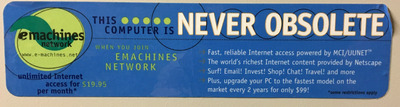 eMachines eTower 566 Never Obsolete Sticker.JPG