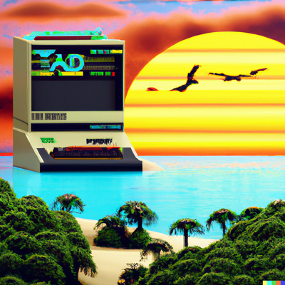 DALL·E 2023-02-28 22.37.41 - A 3D render of a Tandy 1000 PC in the style of Roger Dean.png