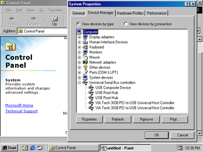 windows 98 Device manager USB.png