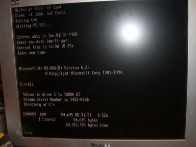 XT system booting DOS 6.22 from a CF card.JPG
