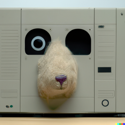 DALL·E 2023-03-24 23.06.48 - a photo of a 386 DOS computer that looks like an animal with fur and googly eyes.png