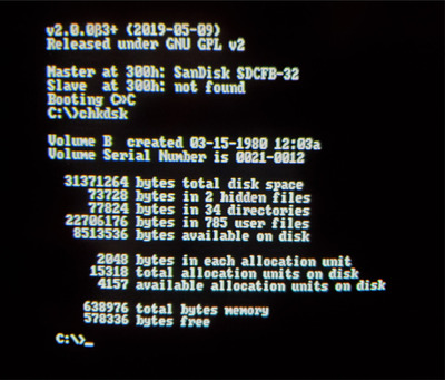 Canon Sandisk 32MB Tandy 1000HX chkdsk.jpg