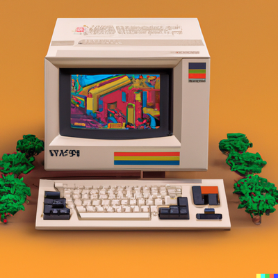 DALL·E 2023-02-28 22.37.35 - A 3D render of a Tandy 1000 PC in the style of Roger Dean.png
