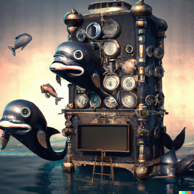 DALL·E 2023-02-28 22.50.49 - A 3D render of a 286 desktop pc in a vintage steampunk style with whales.png